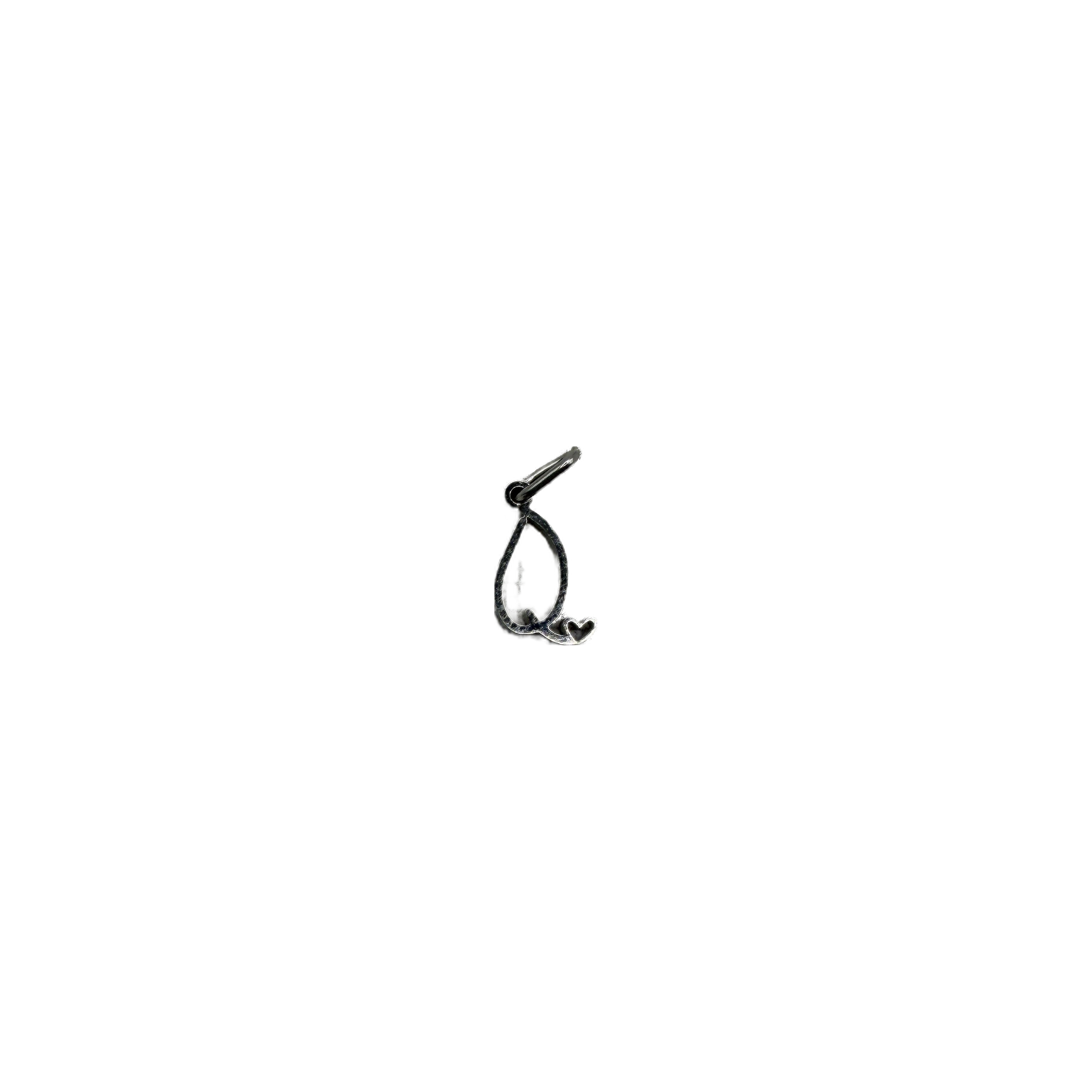 Silver letter Q with heart accent