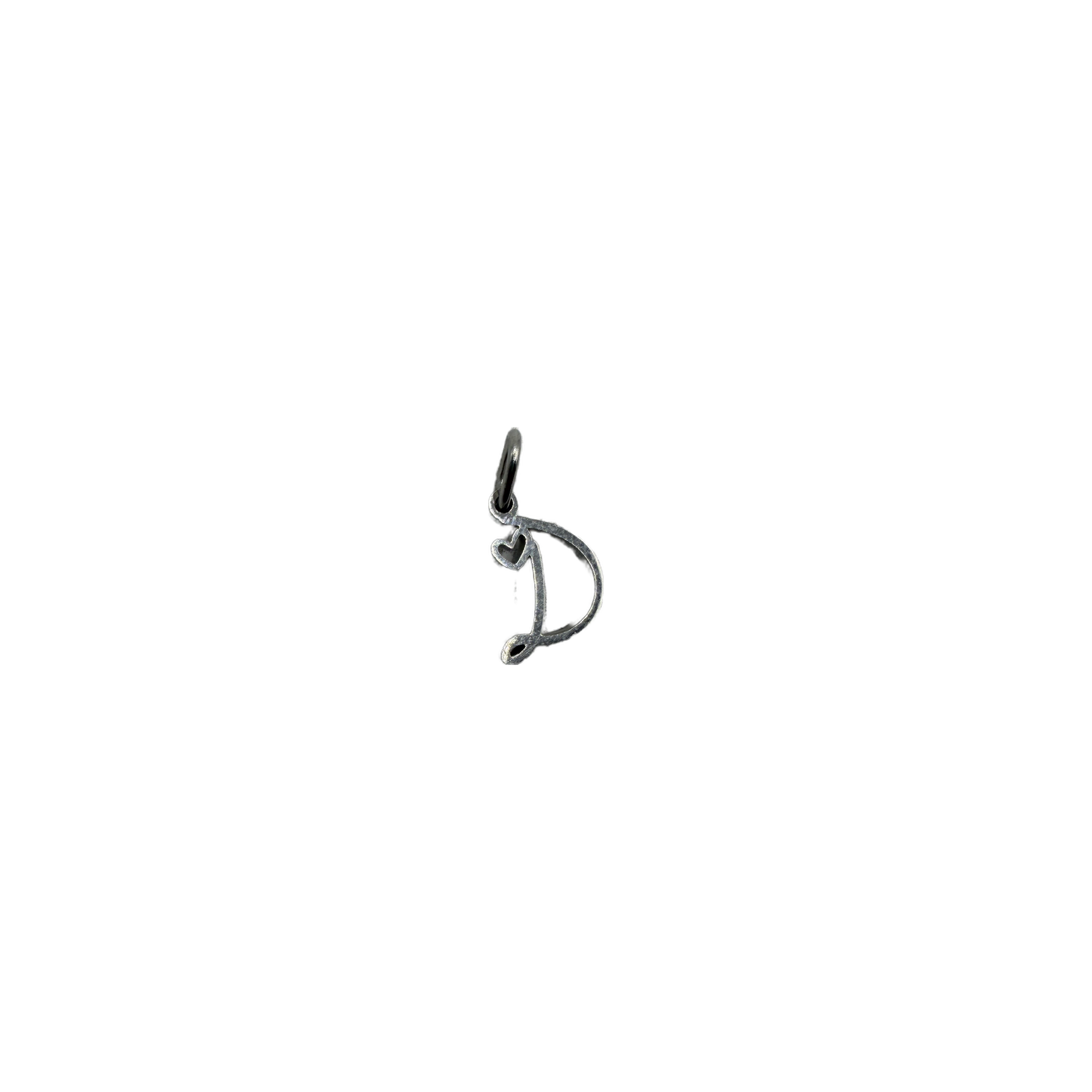 Silver heart music note charm with antiqued finish