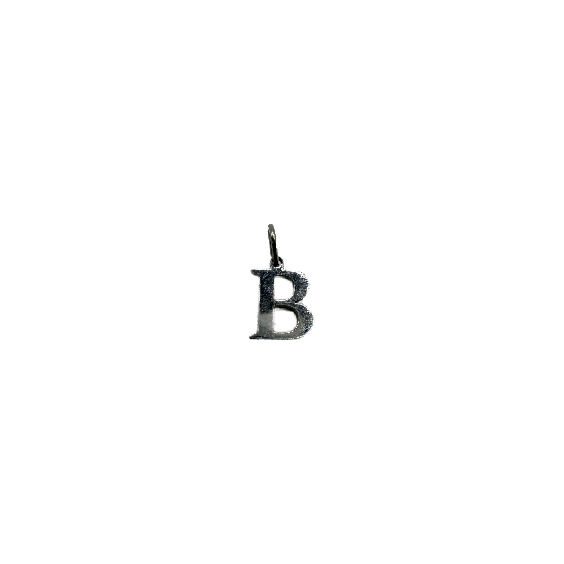 Silver letter B initial with vintage patina