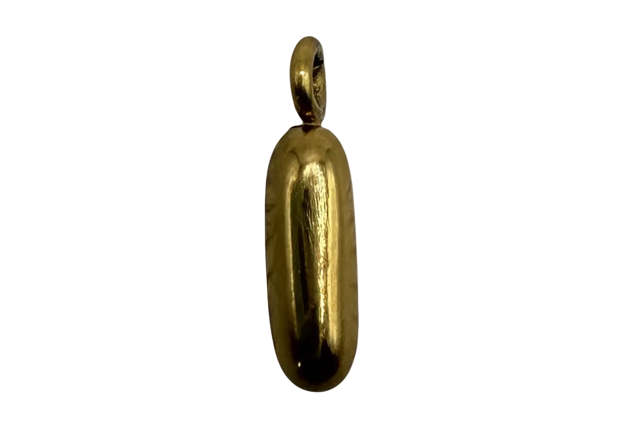 Polished gold teardrop drop charm with smooth high-shine finish