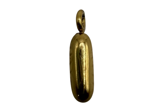 Polished gold teardrop drop charm with smooth high-shine finish