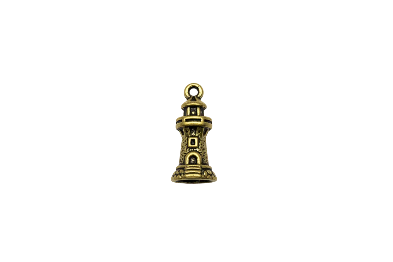 Antique gold lighthouse tower with dark detailing