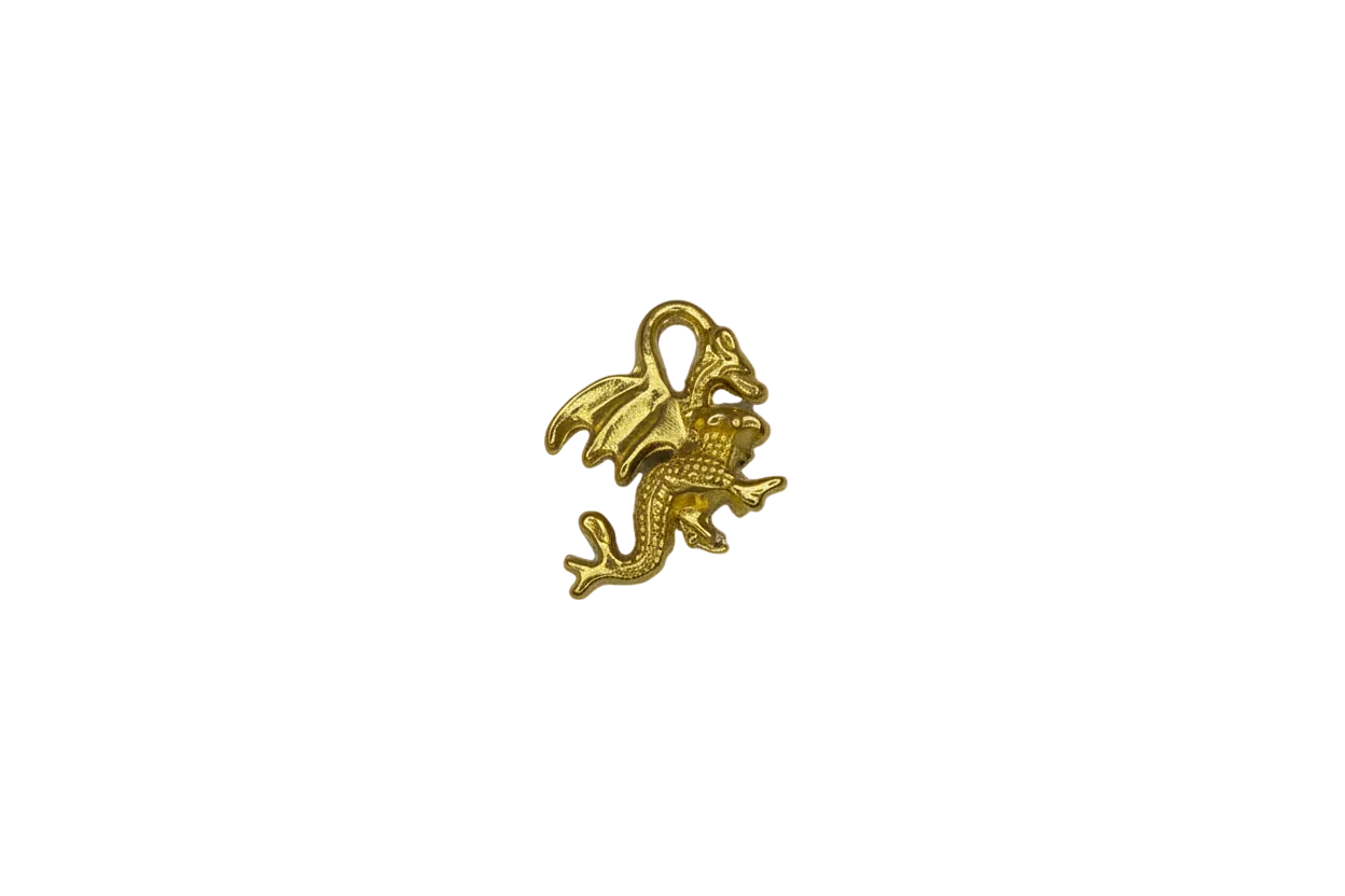 Gold winged dragon figure with spread wings