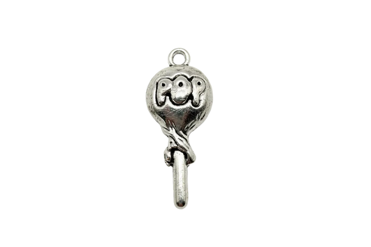 Silver-tone elephant face key charm with lightly antiqued details