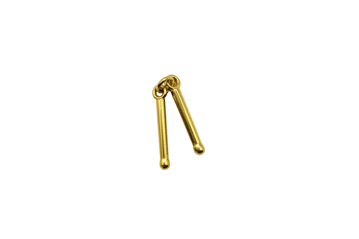Gold linked batons with rounded ends