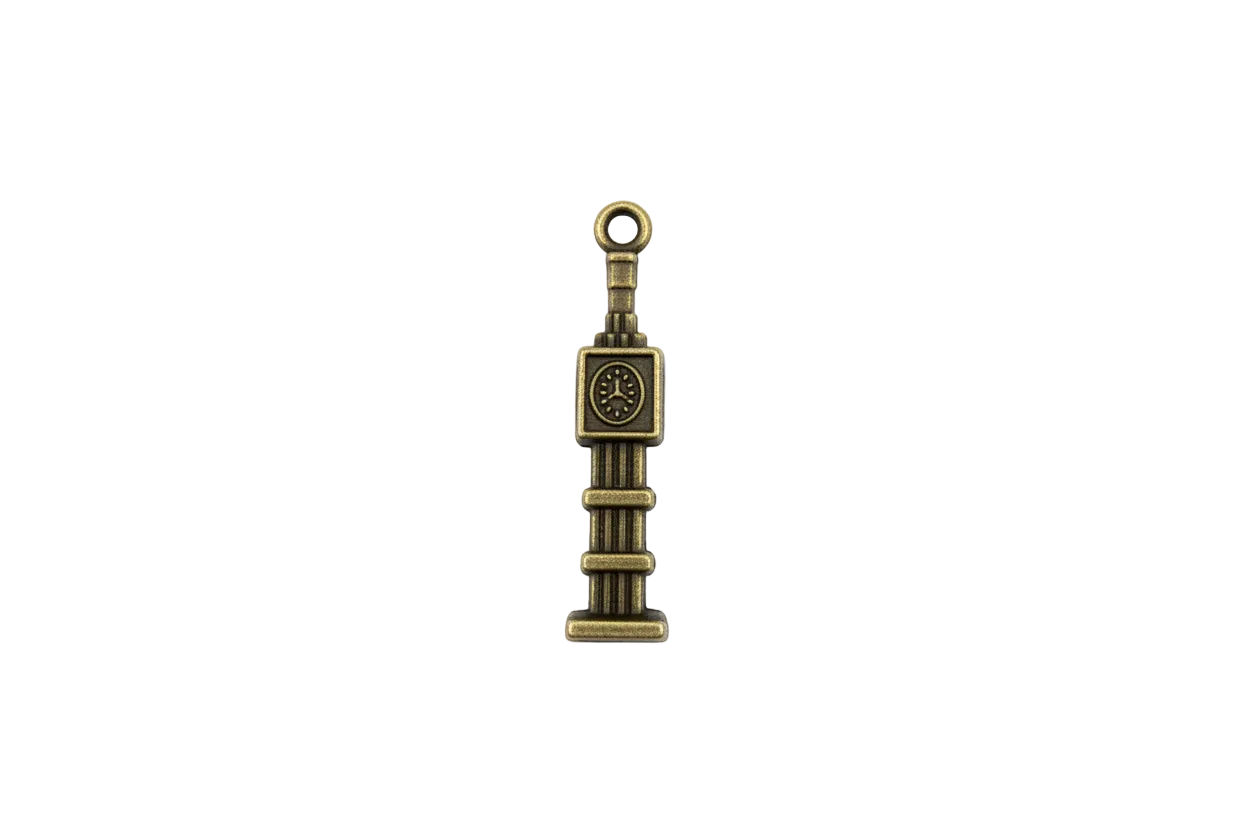 Antiqued gold wristwatch with square face detail