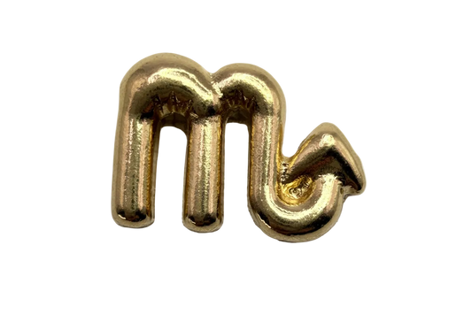 Polished gold puffy letter M initial