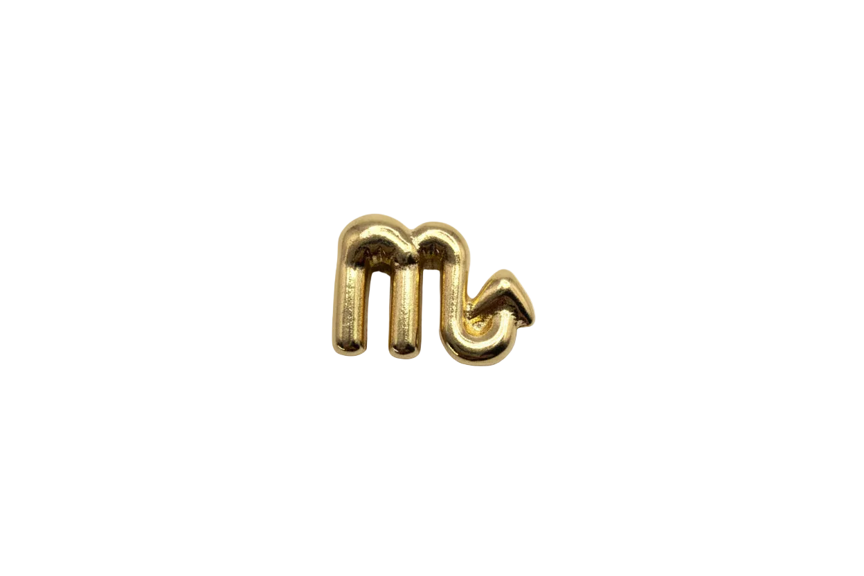 Gold puffy letter M initial