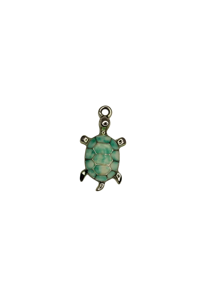 Gold turtle with seafoam mosaic shell