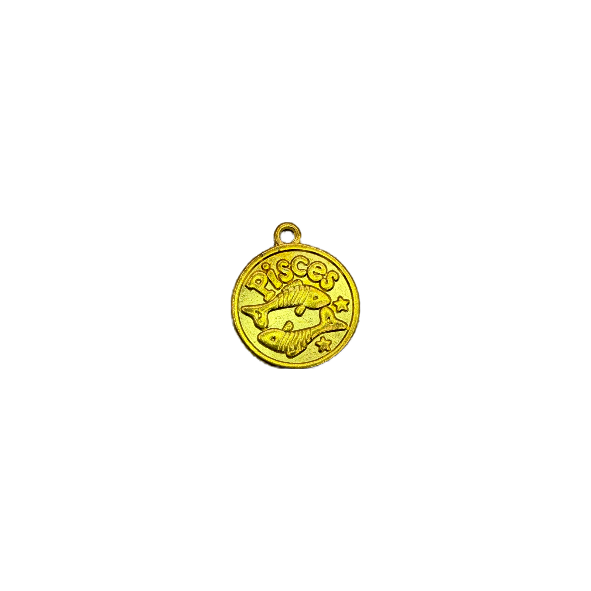 Gold Pisces zodiac coin with two fish