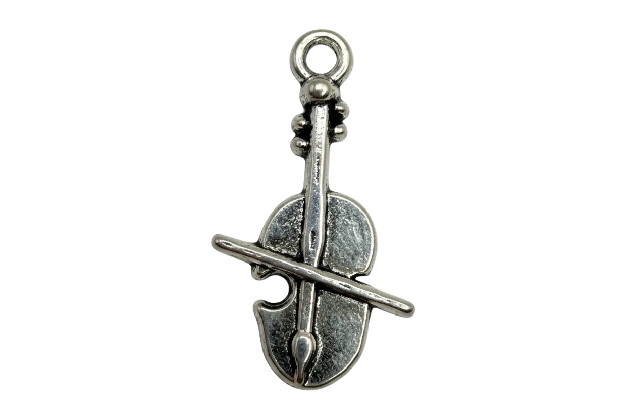 Antique silver artist palette with paintbrush motif on black background