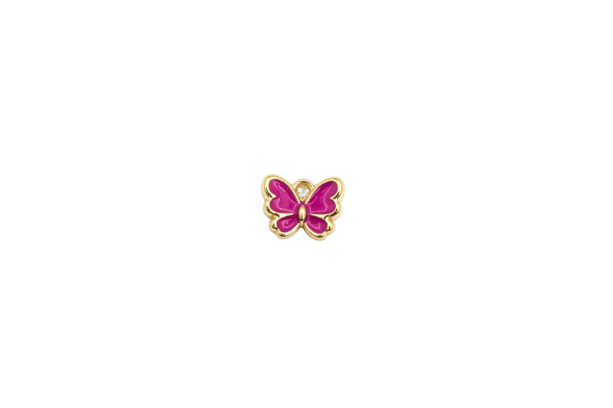 Fuchsia four-leaf clover with gold outline