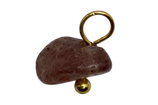Textured brown potato-shaped charm with polished gold accents