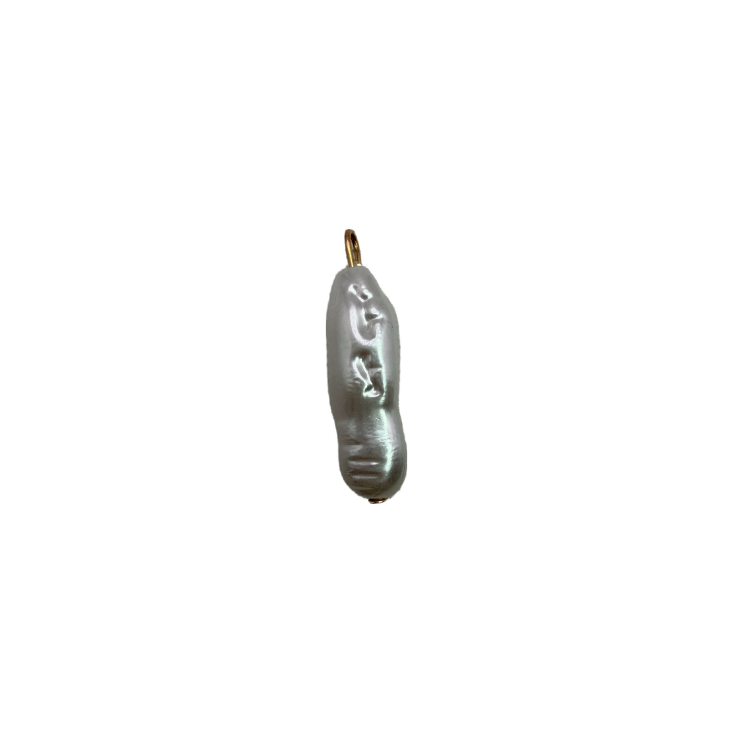 Baroque pearl with carved face detail and gold accents