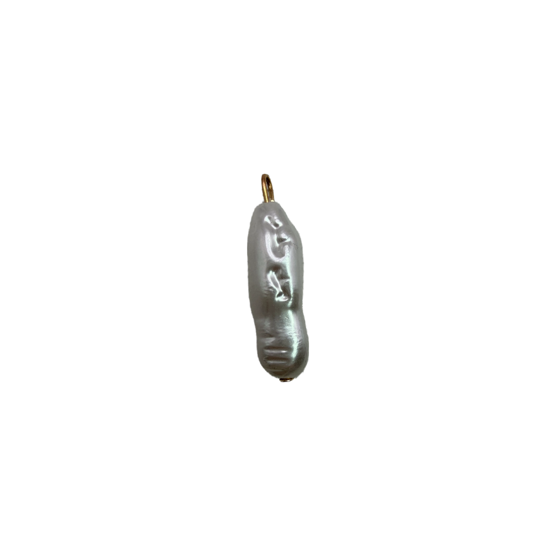 Baroque pearl with carved face detail and gold accents