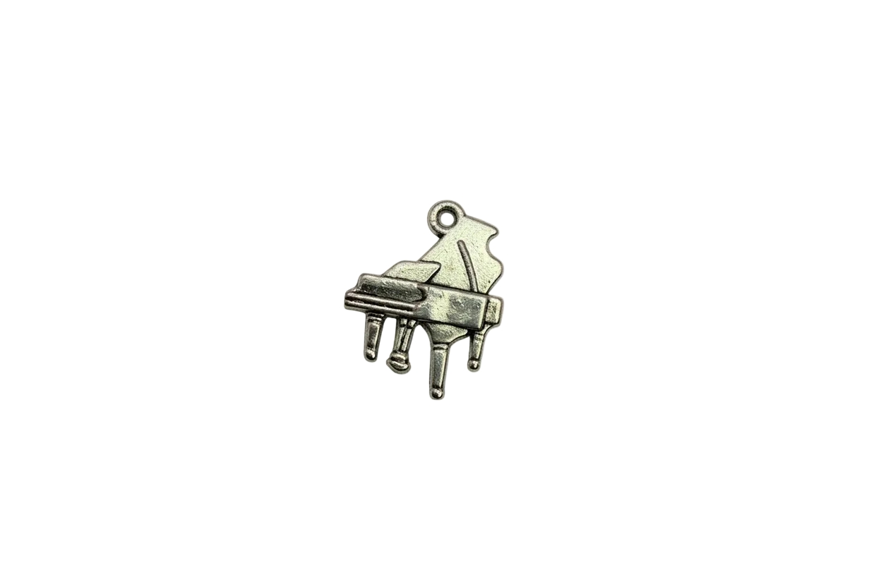 Antique silver grand piano pendant
