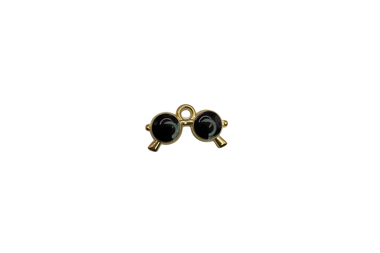 Gold round sunglasses with black lenses