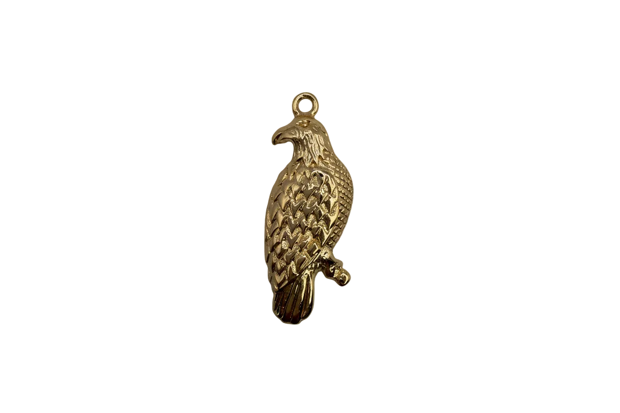 Gold textured eagle with detailed feathers