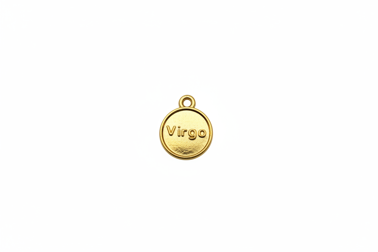 Gold Virgo disc with raised lettering