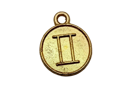 Textured gold round coin with raised Roman numeral II