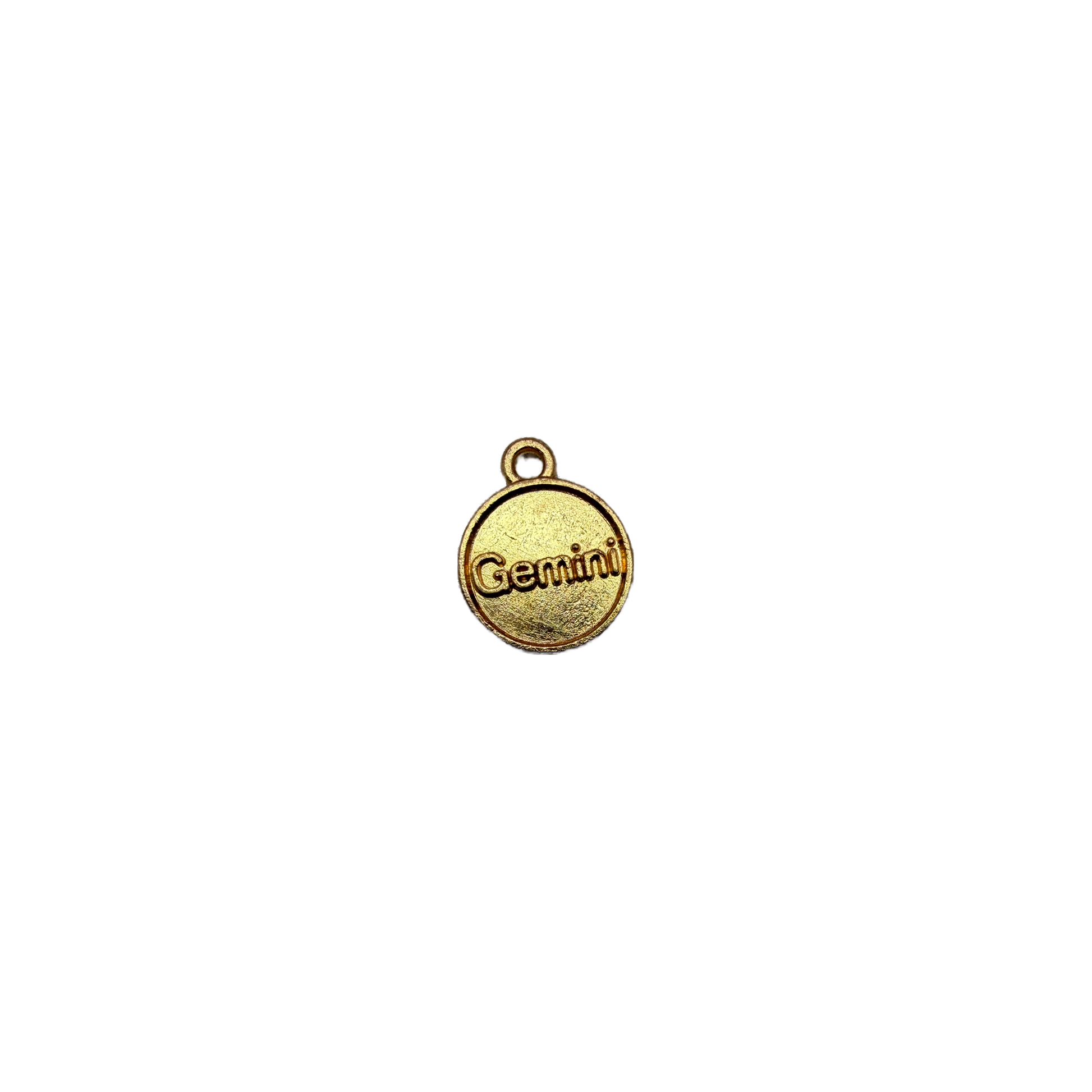 Gold disc with raised Gemini lettering