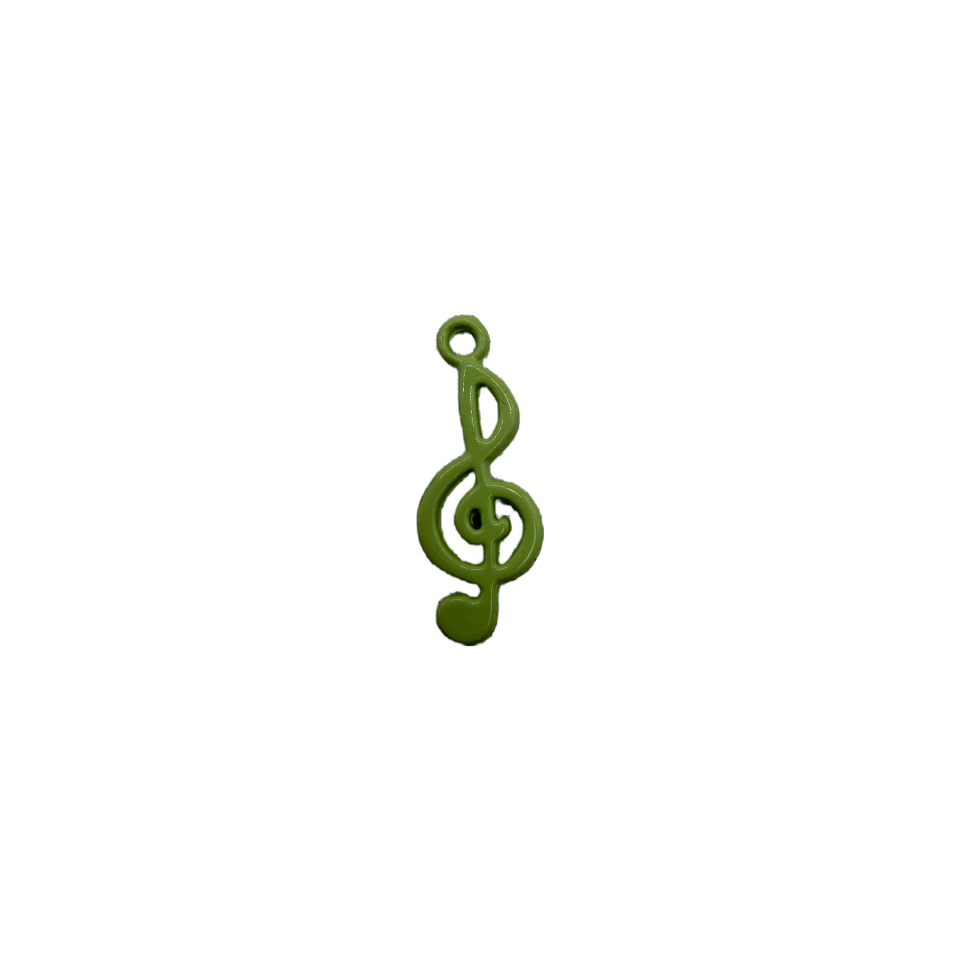 Green treble clef music note silhouette on black