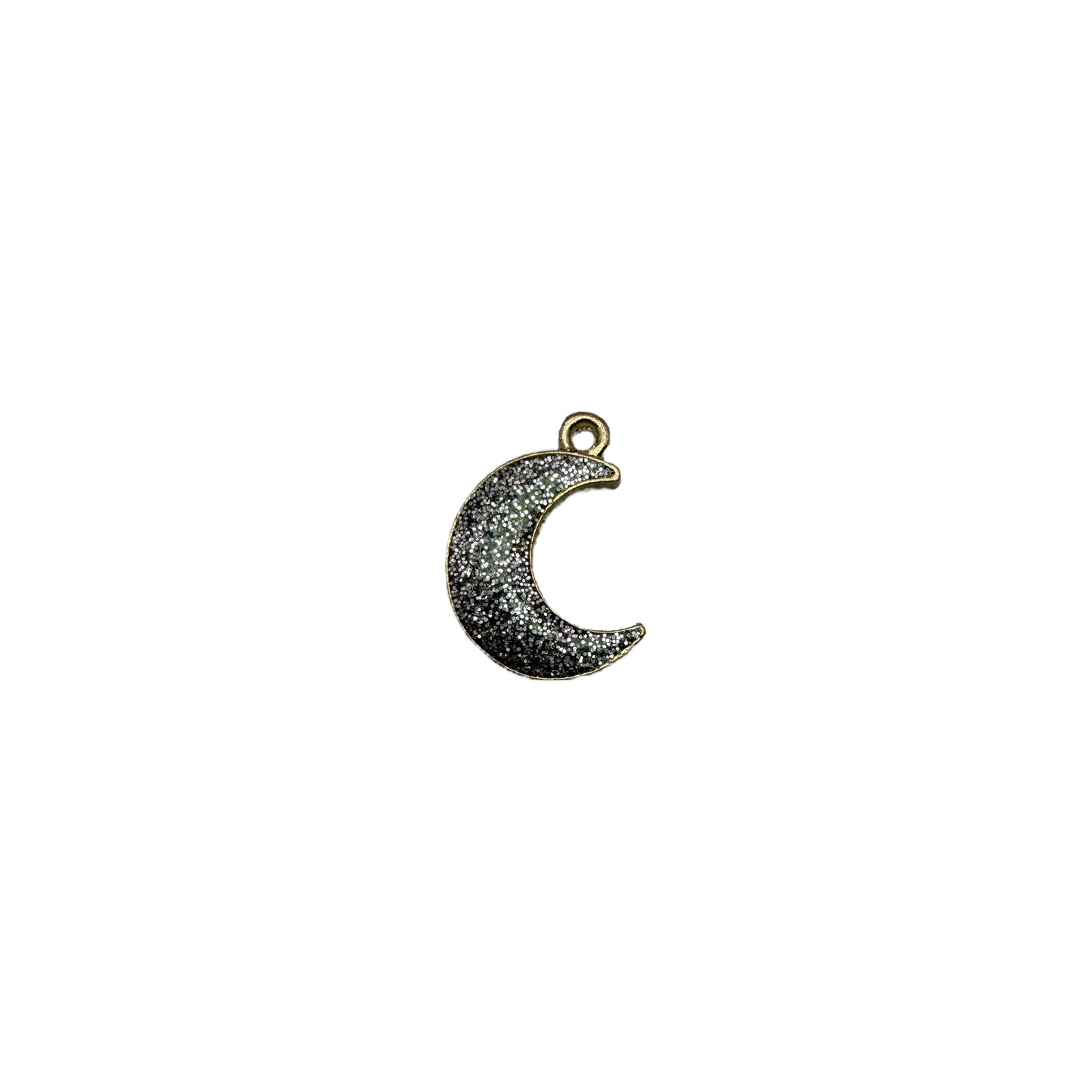 Gold crescent moon with pavé clear crystal sparkle