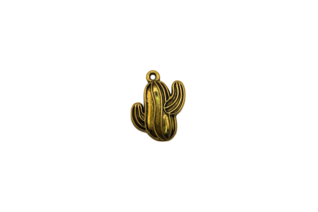 Gold cactus with dark recessed detailing