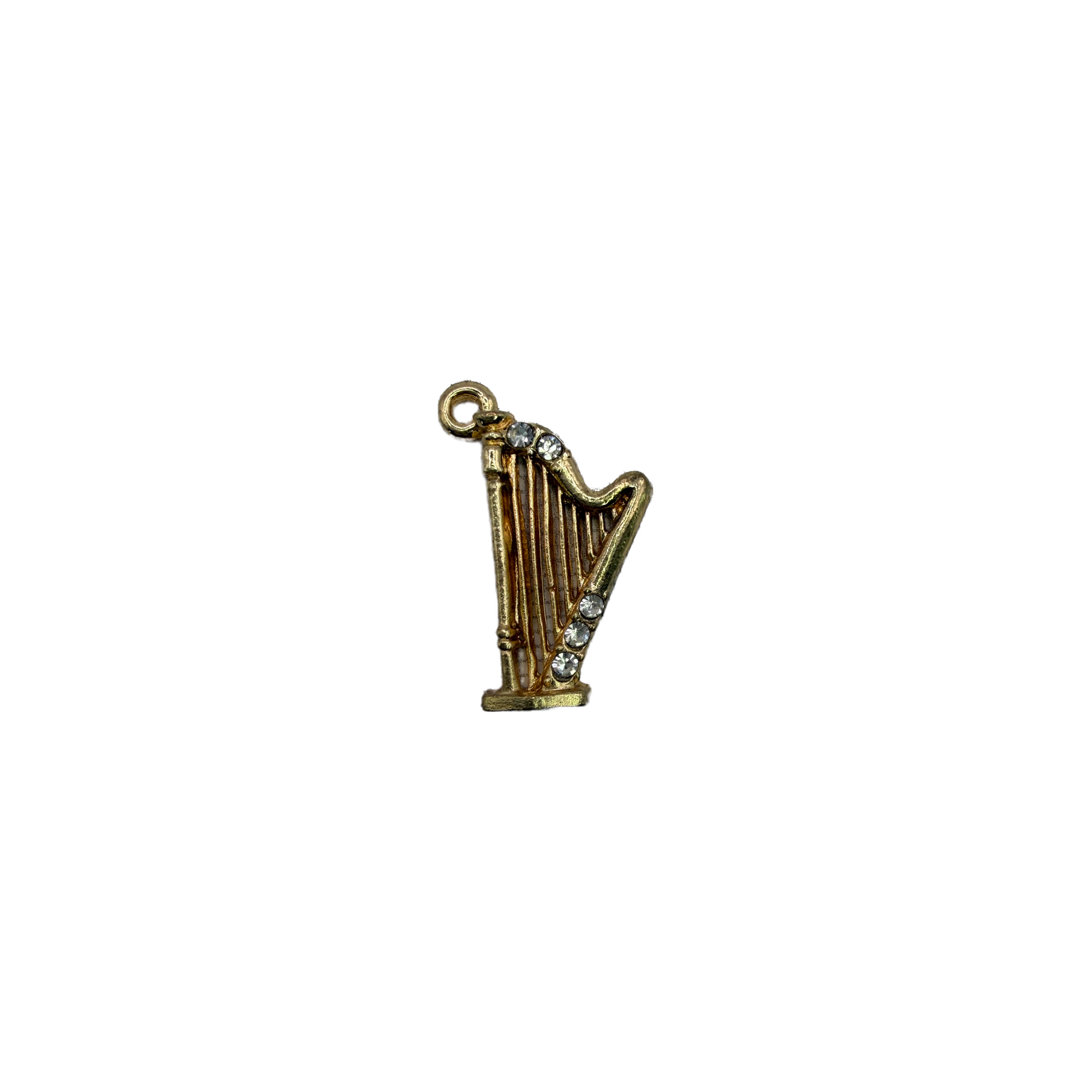 Gold harp with clear crystal accents