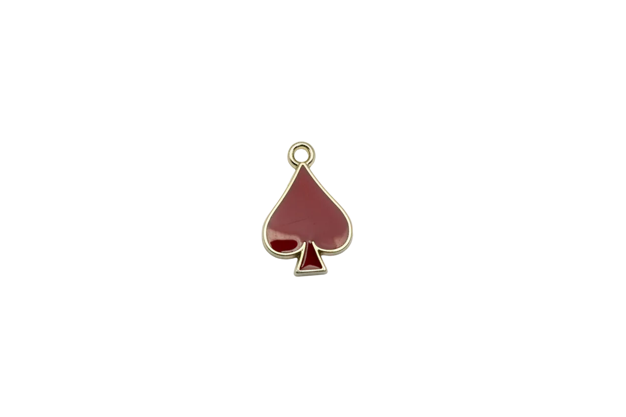 Red spade symbol with gold outline