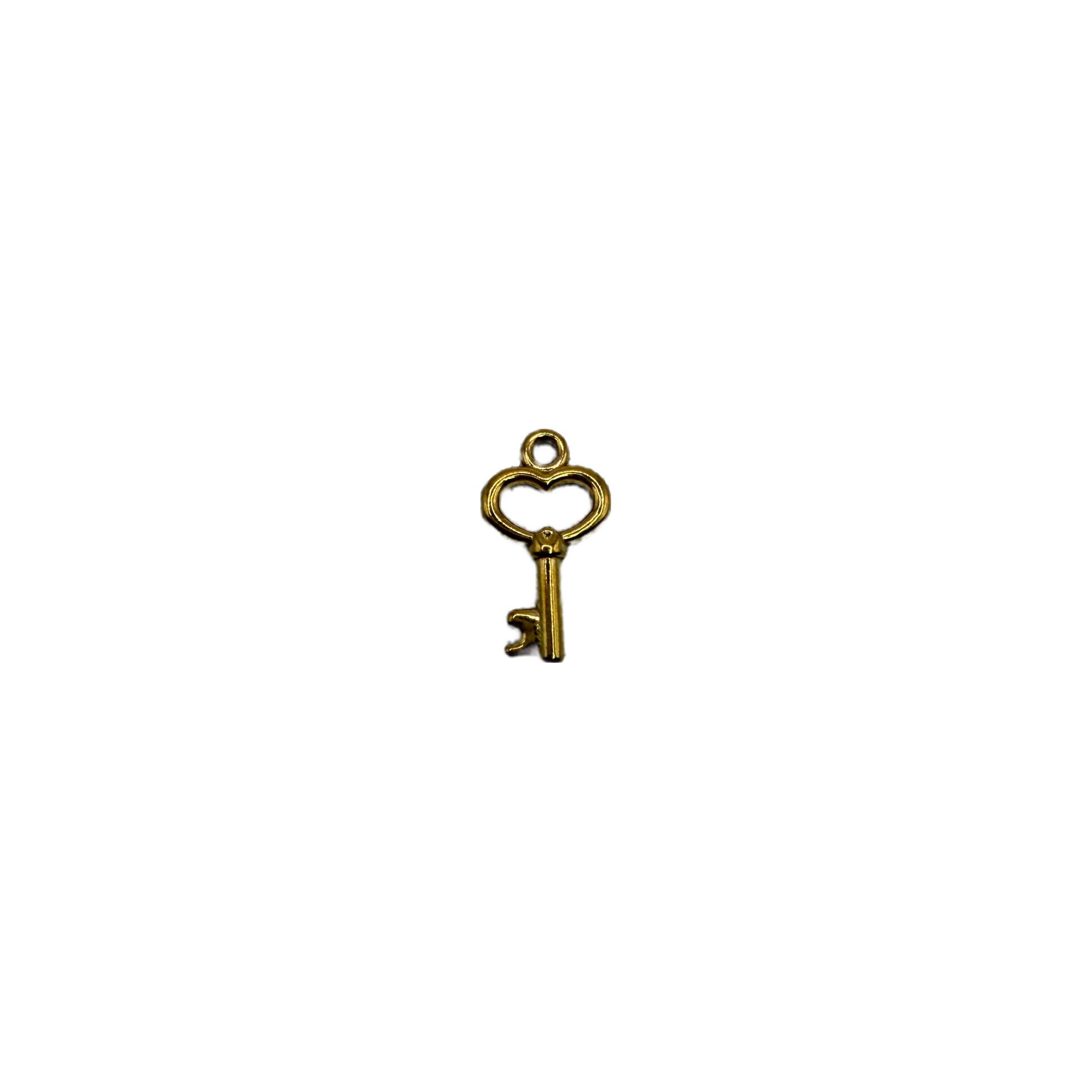 Gold key with open heart bow