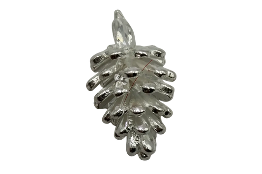 High-shine silver tropical leaf charm with textured ridges and raised veins