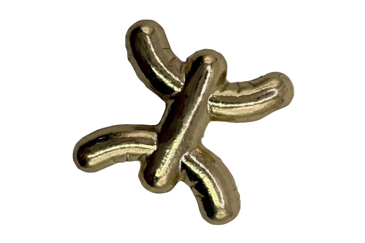 High-polish gold puffy asterisk symbol