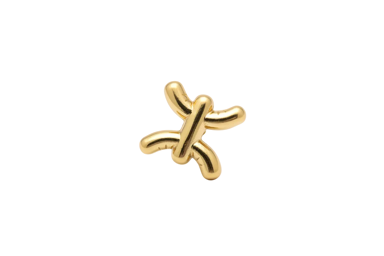 Gold puffy asterisk symbol