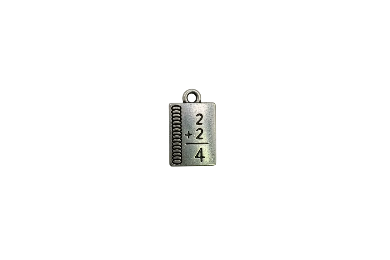 Silver rectangle plaque with embossed 4, plus sign, and 22