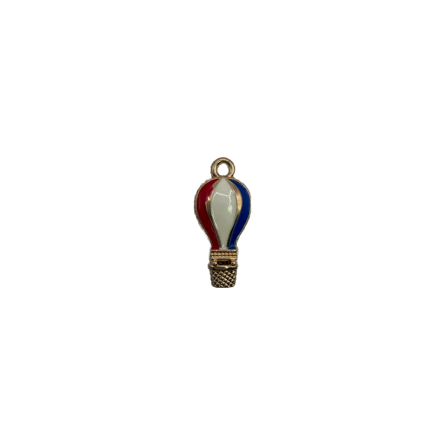 Tri-color enamel hot air balloon with gold outline