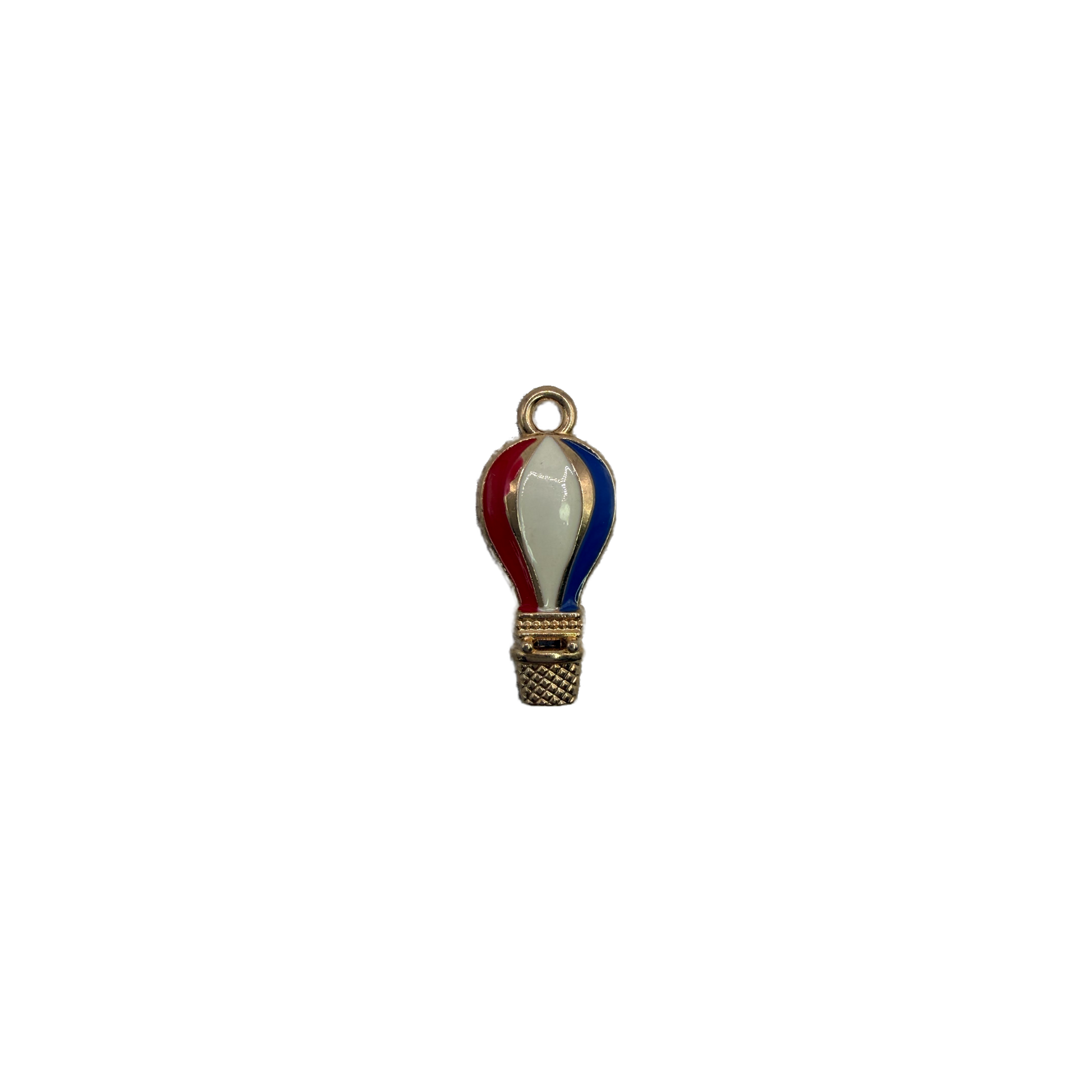 Tri-color enamel hot air balloon with gold outline