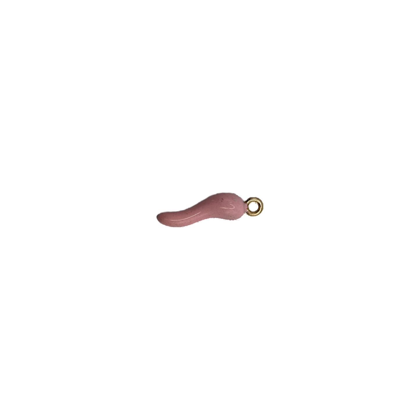 Pink chili pepper charm in polished gold