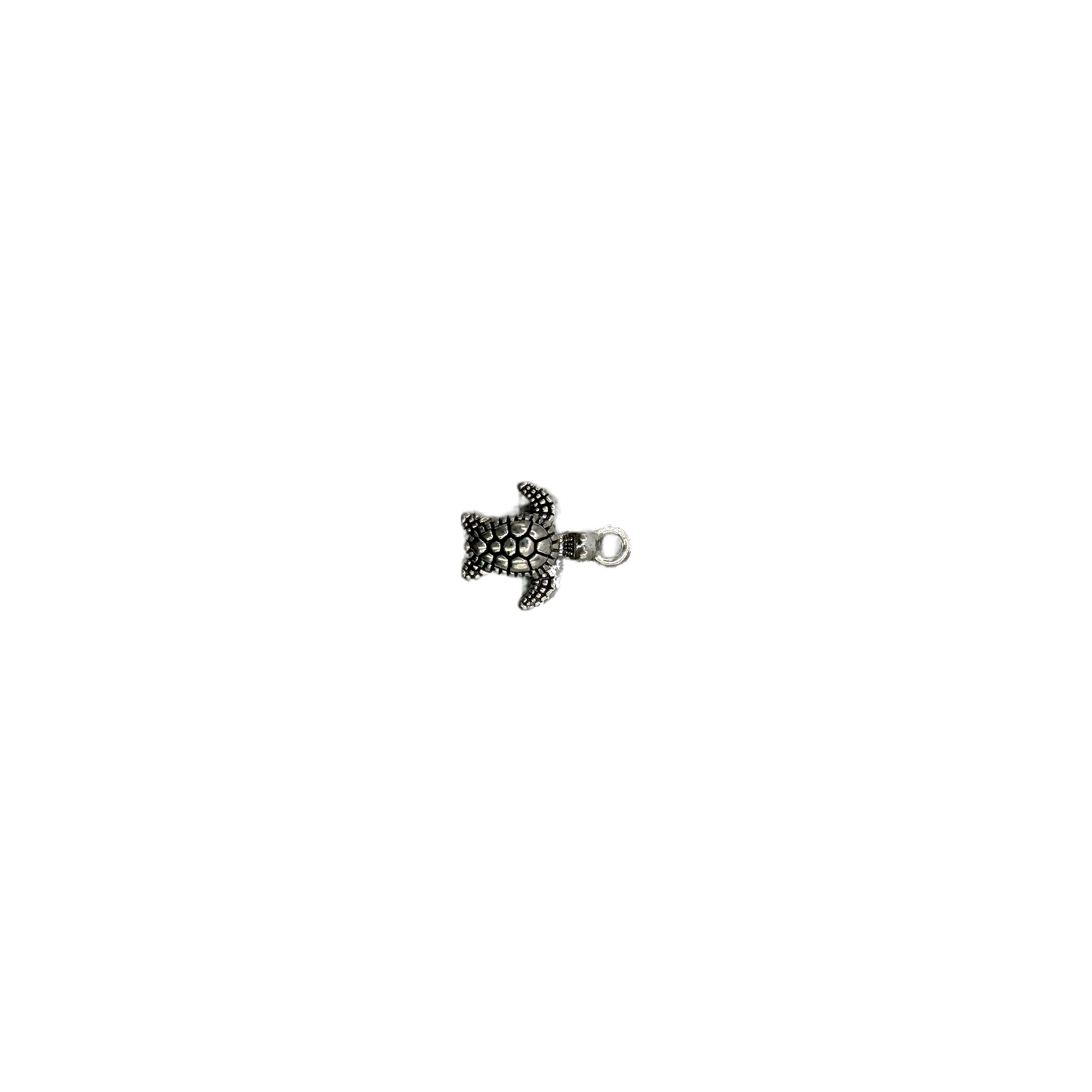 Antiqued silver textured sea turtle charm