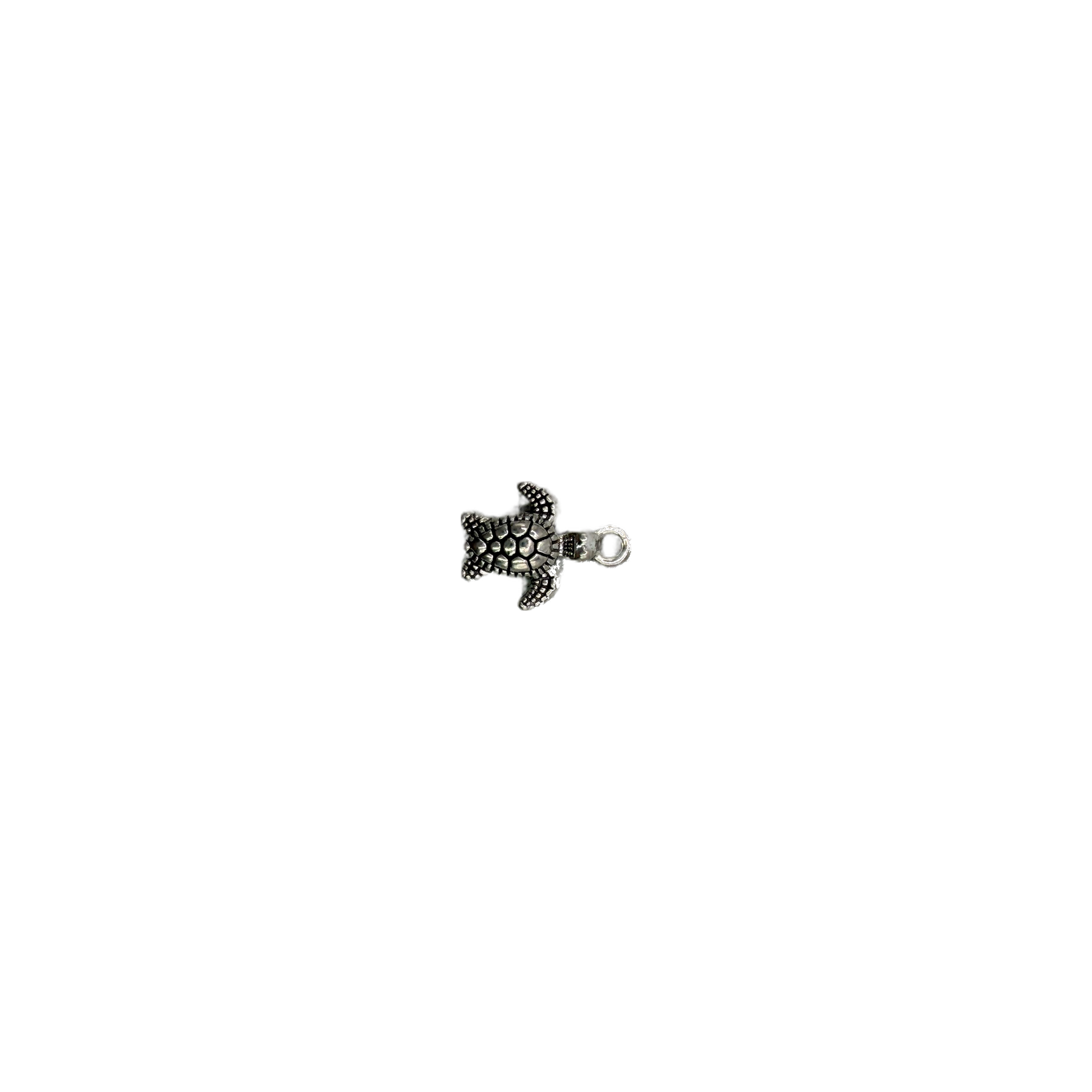 Antiqued silver textured sea turtle charm