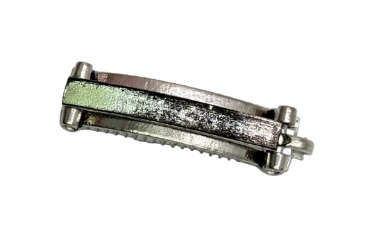 Antiqued silver textured bar charm with rectangular, layered detailing