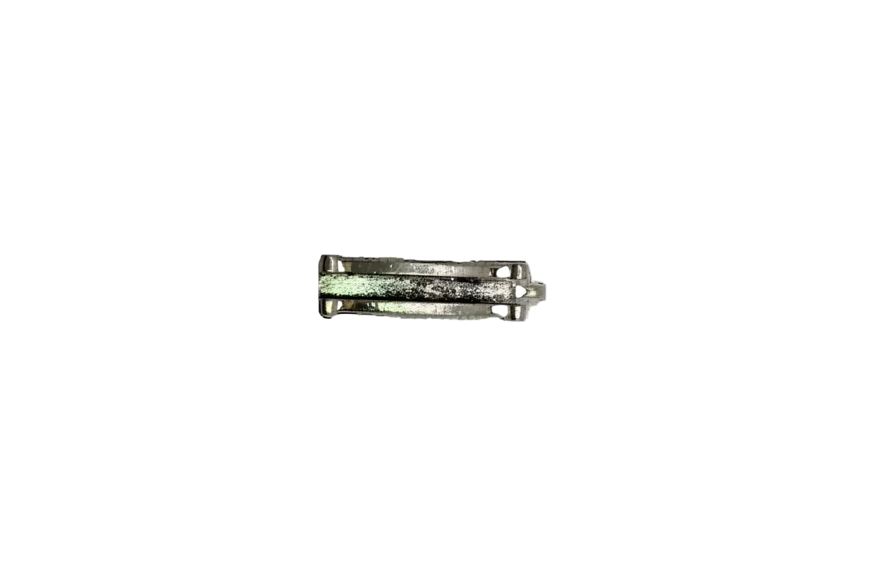 Antiqued silver textured bar with rectangular detailing
