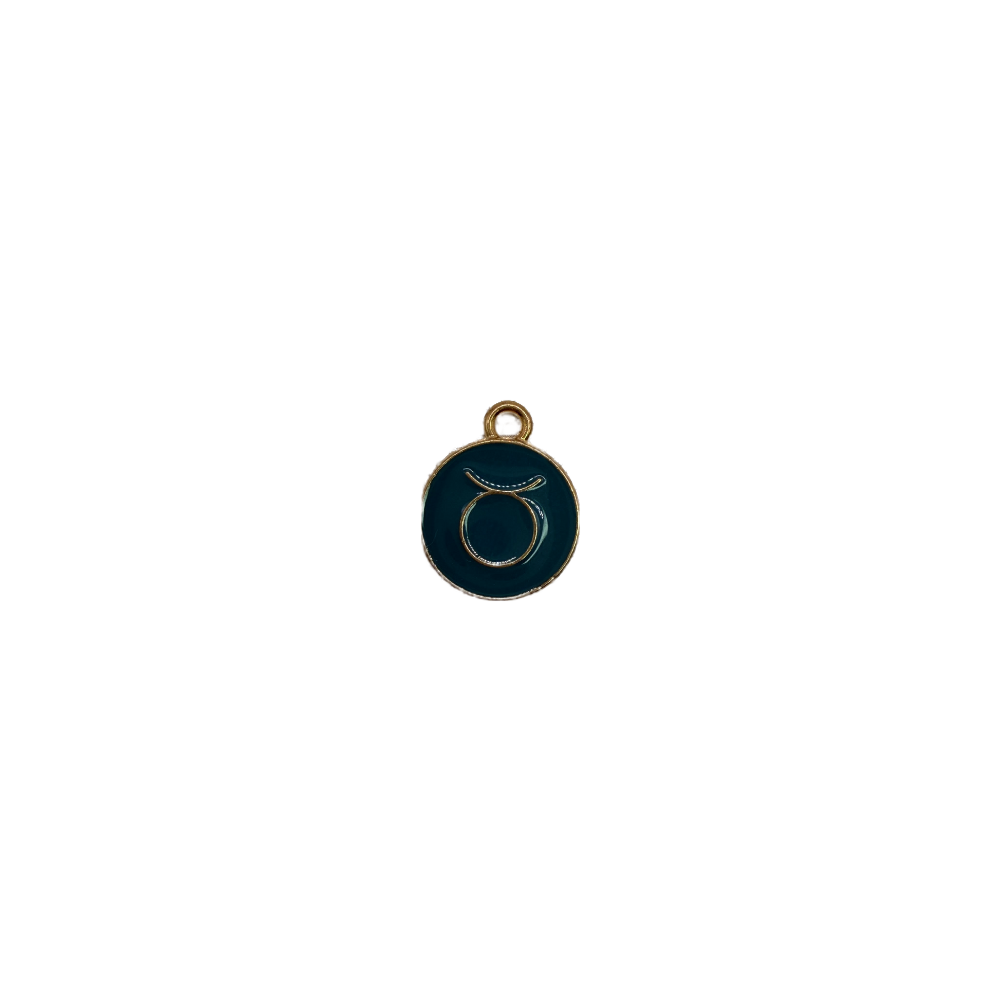 Navy enamel disc with gold alpha symbol
