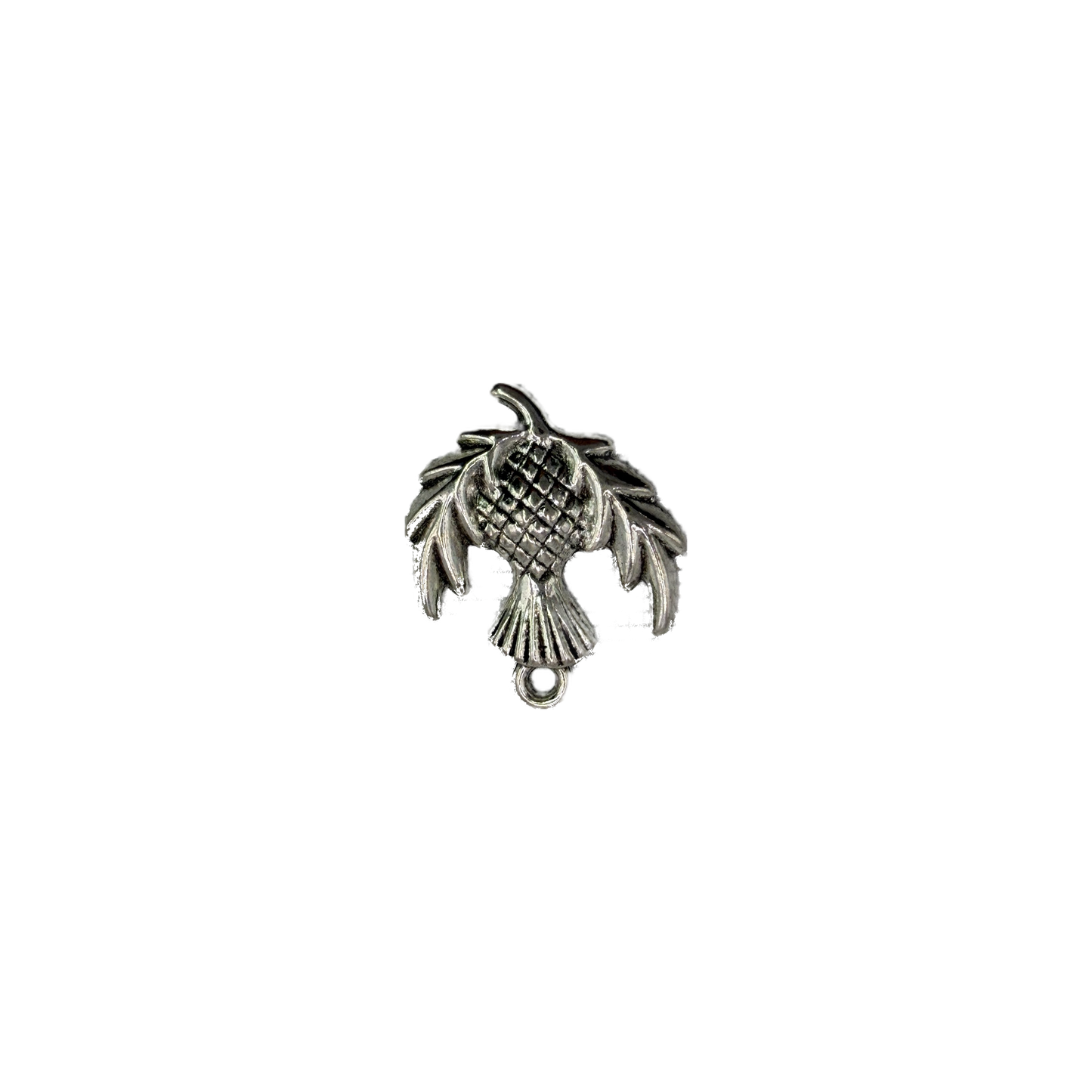 Antiqued silver-tone textured tropical fish pendant