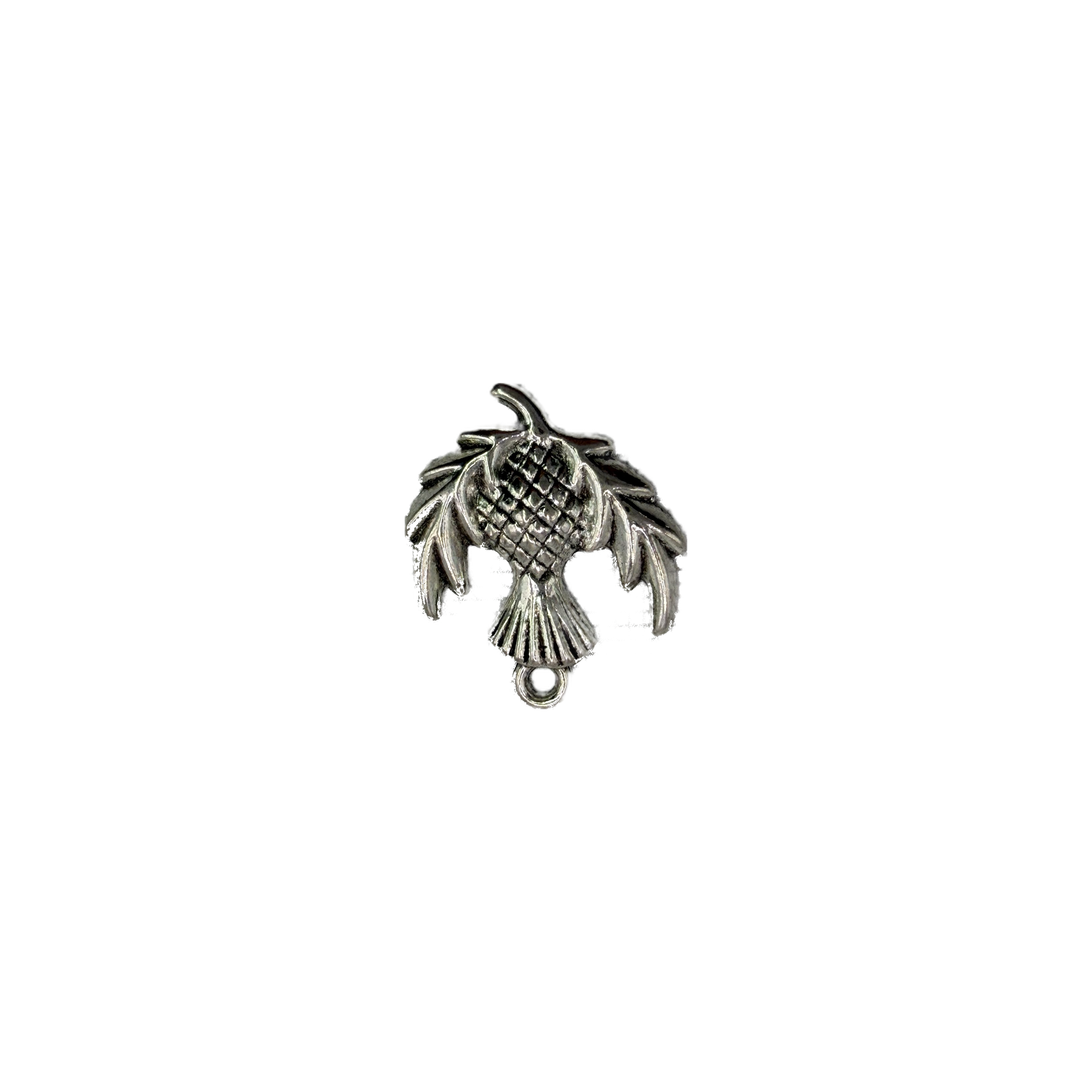 Antiqued silver-tone textured tropical fish pendant