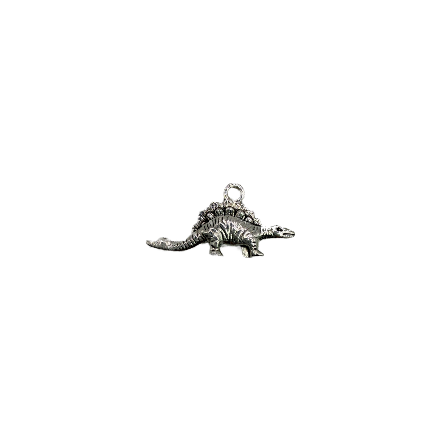 Antiqued silver-tone alligator charm with detailed scales