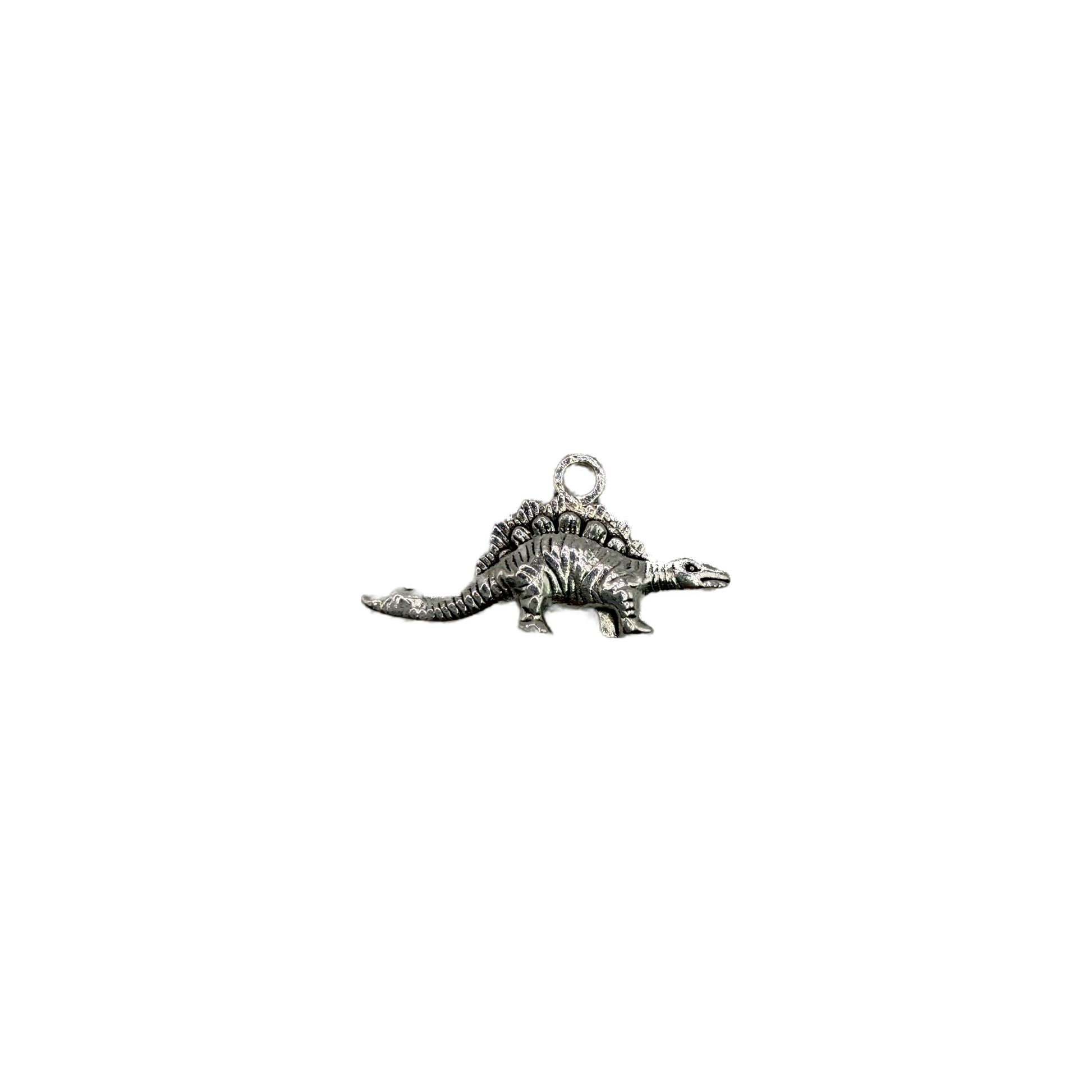 Antiqued silver-tone alligator charm with detailed scales