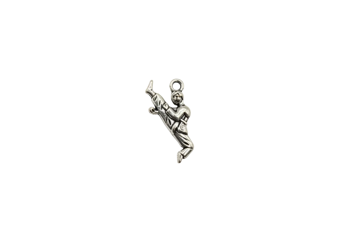 Silver “wish” word charm with rose accent