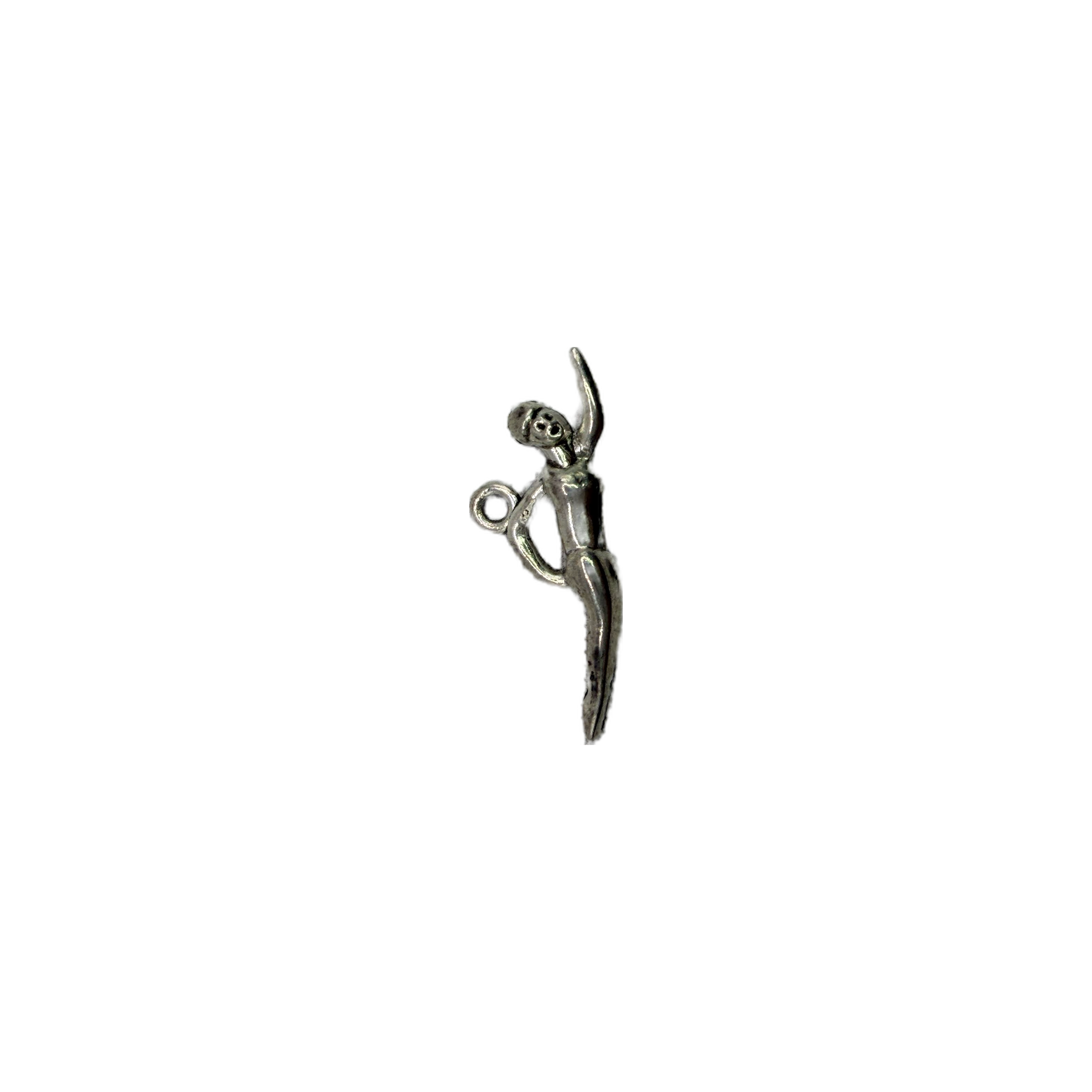 Antiqued silver abstract scroll with sculptural curves