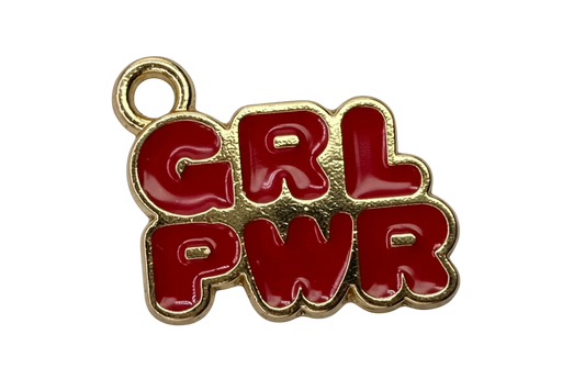 Glossy red Hebrew script word plaque with gold outline